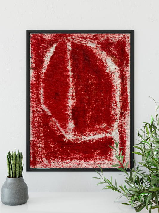 Geometric Contemporary Red Abstract Art Print