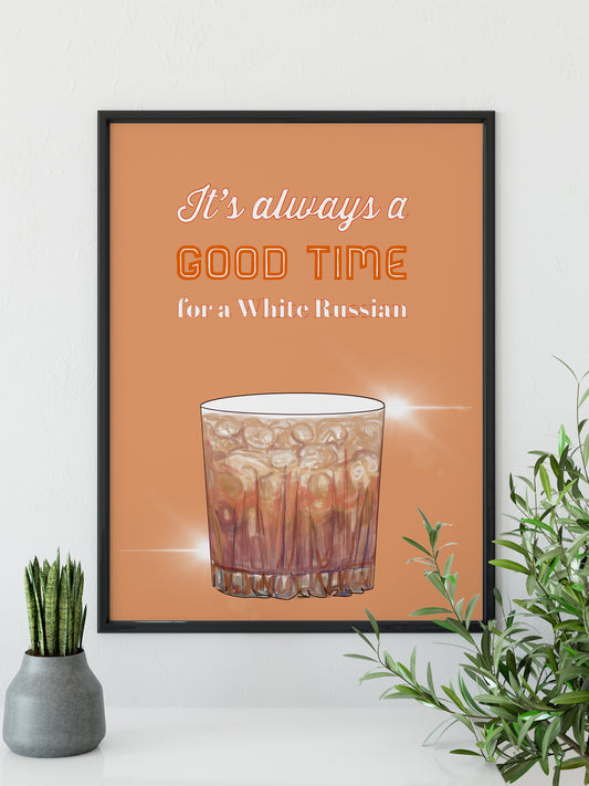 Cocktail Print, White Russian