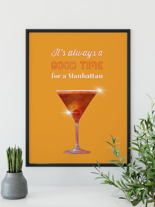 Cocktail Print, Manhattan