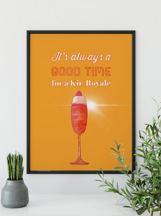 Cocktail Print, Kir Royale